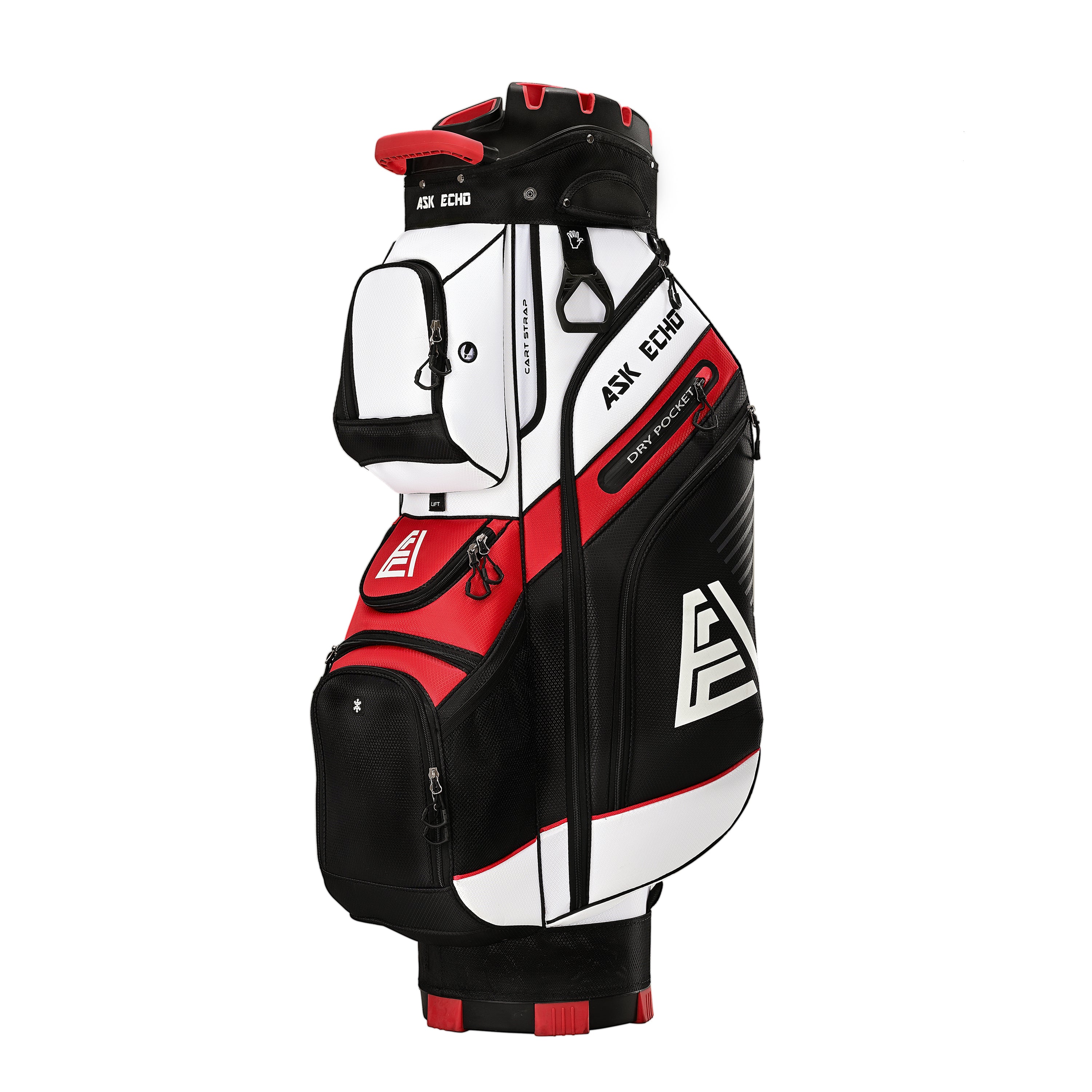 Ask Echo T-LOCK 2.0 14 Way Organizer Dividers Golf Soundless Cart Bag / White