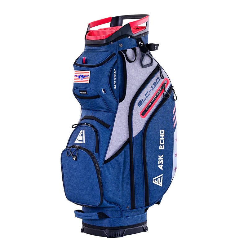 Ask Echo 2024 SLC-130 15 Way Full Length Dividers Golf Quiet Cart Bag/Navy