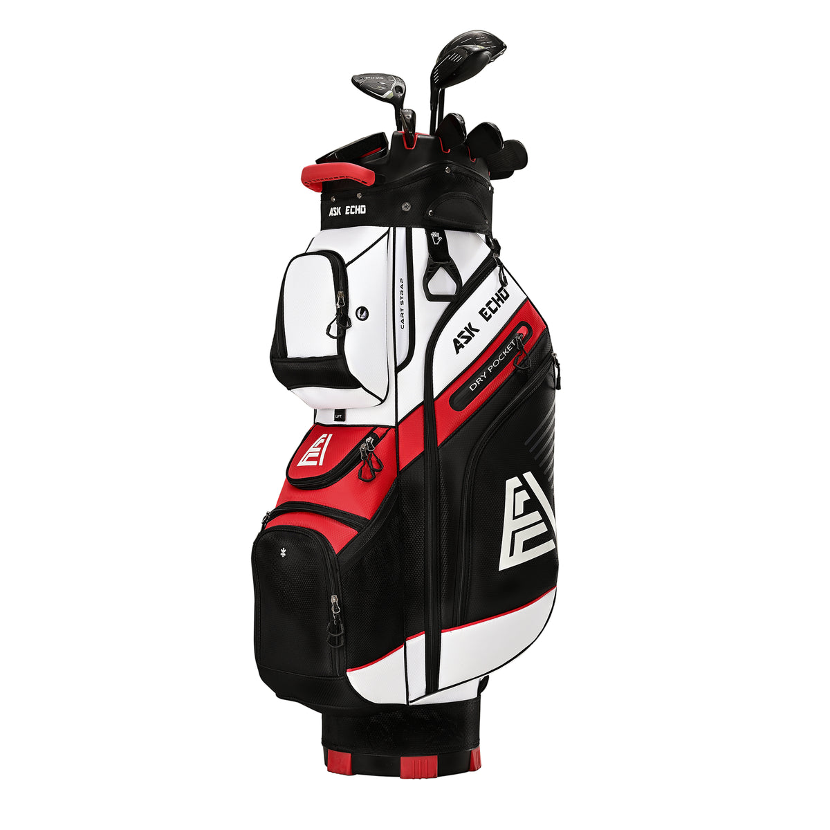 Ask Echo T-LOCK 2.0 14 Way Organizer Dividers Golf Soundless Cart Bag / White