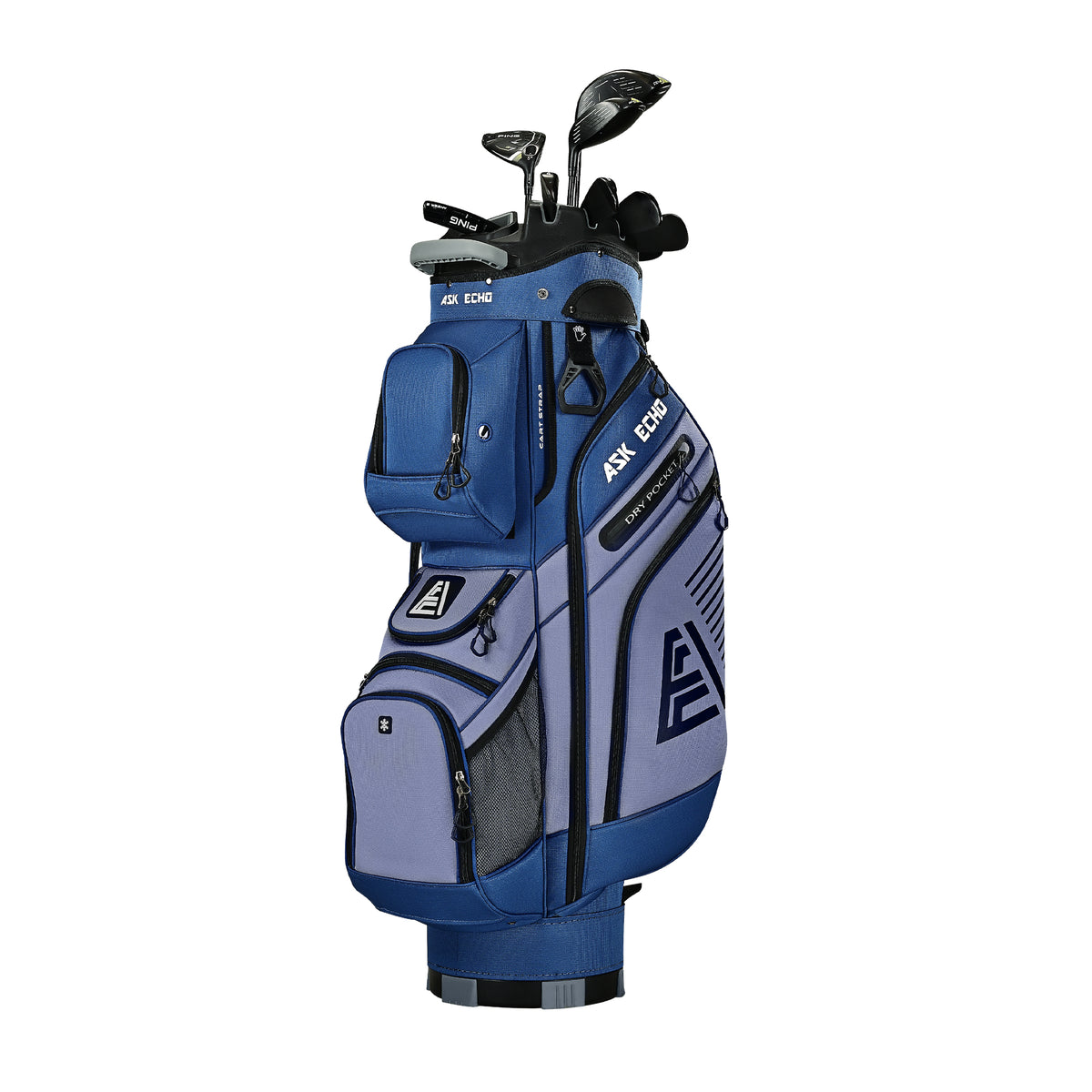 2Ask Echo T-LOCK 3.0 14 Way Organizer Dividers Golf Quiet Cart Bag / NavyGrey2