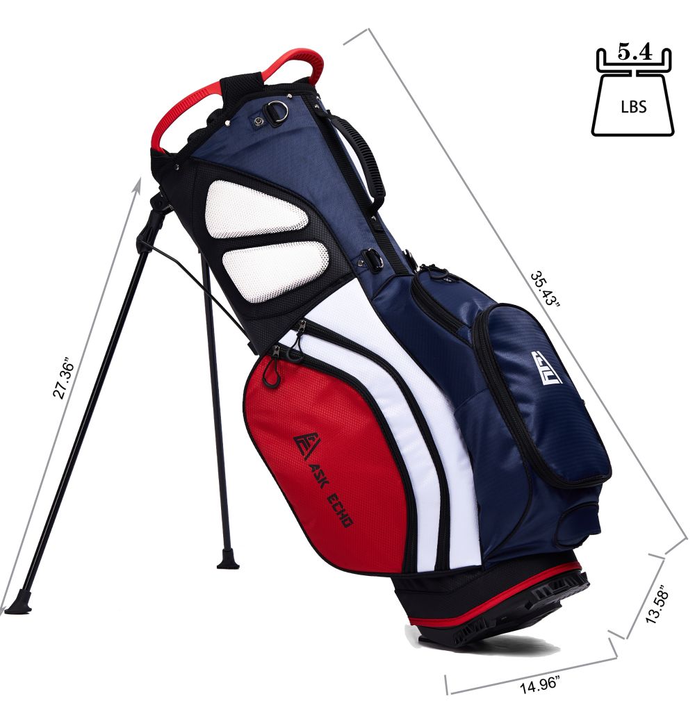 Ask Echo BLAZER 2.0 14 Way Full Length Dividers Golf Organizer Stand Bag / Navy