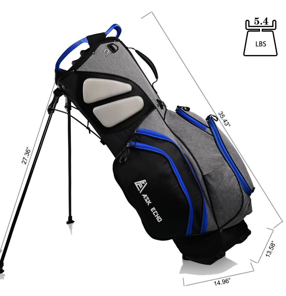 Ask Echo BLAZER 3.0 14 Way Full Length Dividers Golf Organizer Stand Bag / Blue