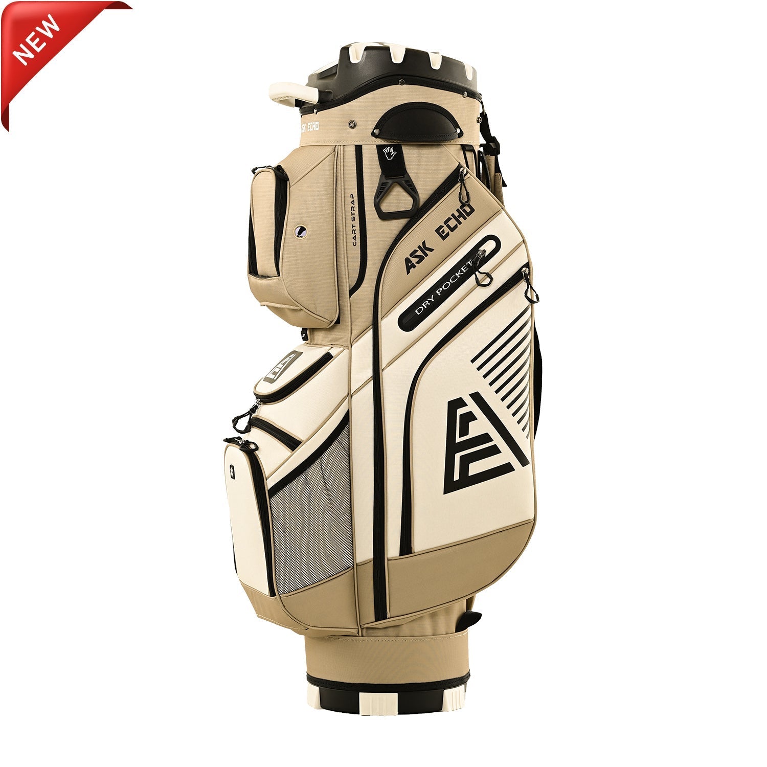 Ask Echo 2024 T-LOCK 14 Way Organizer Dividers Golf Quiet Cart Bag / Toasted Almond