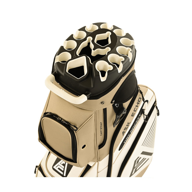 Ask Echo T-LOCK 3.0 14 Way Organizer Dividers Golf Quiet Cart Bag / Toasted Almond