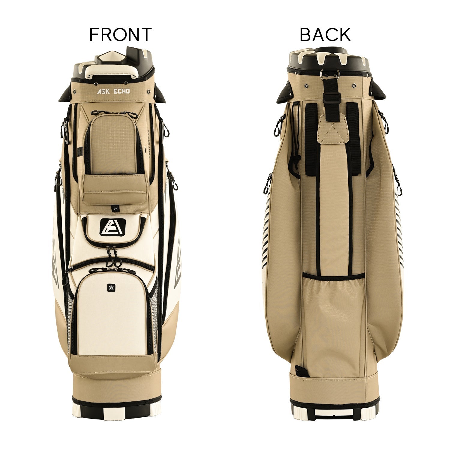 1Ask Echo T-LOCK 3.0 14 Way Organizer Dividers Golf Quiet Cart Bag / Toasted Almond1
