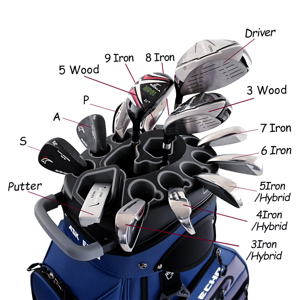 Ask Echo T-LOCK 3.0 14 Way Organizer Dividers Golf Quiet Cart Bag / NavyGrey