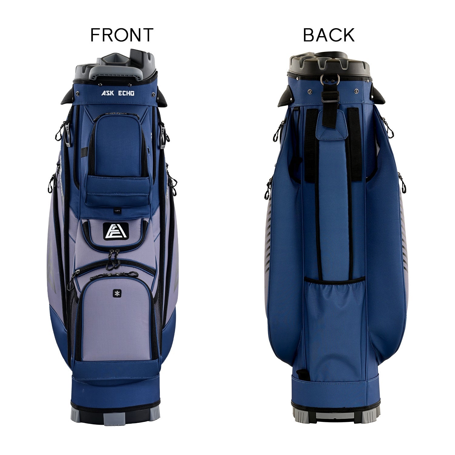 2Ask Echo T-LOCK 3.0 14 Way Organizer Dividers Golf Quiet Cart Bag / NavyGrey2
