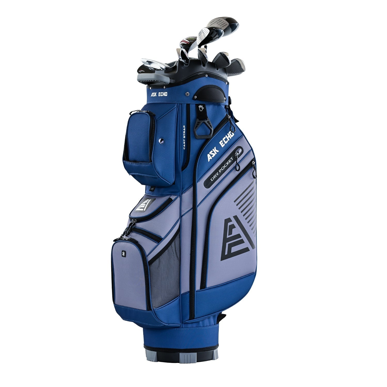 Ask Echo T-LOCK 3.0 14 Way Organizer Dividers Golf Quiet Cart Bag / NavyGrey