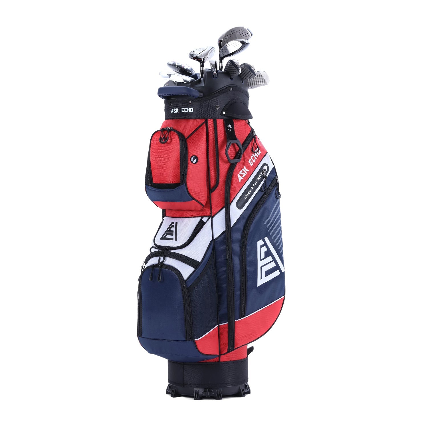 Ask Echo T-LOCK 2.0 14 Way Organizer Dividers Golf Soundless Cart Bag / Navy