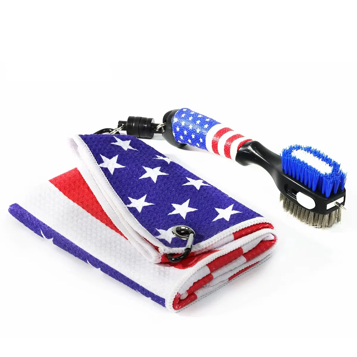 American Flag Golf Club Brush And Towel Set