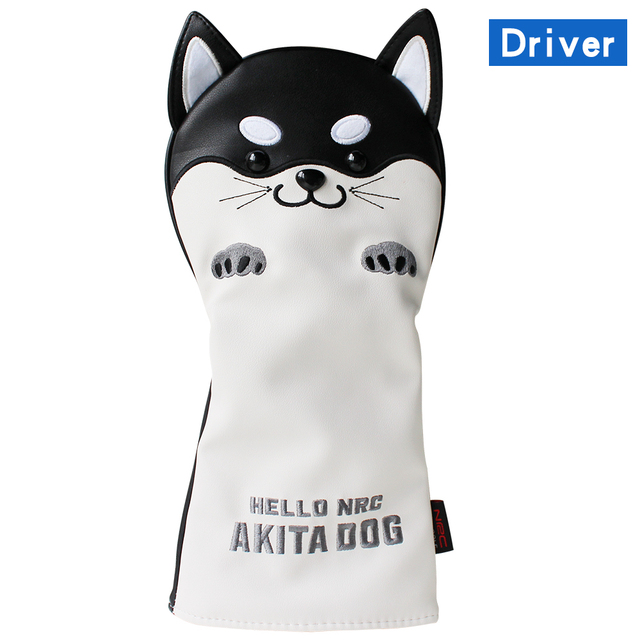 Askecho PU Leather Cute Akita Golf Wood Head Cover