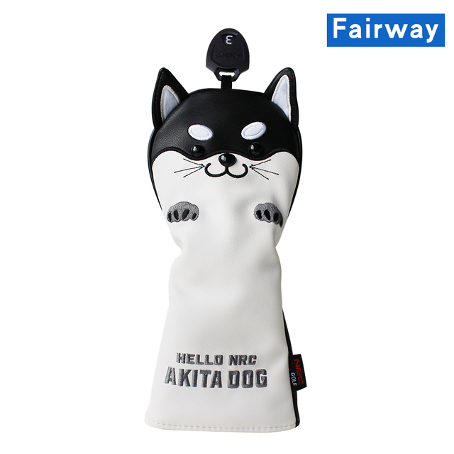 Askecho PU Leather Cute Akita Golf Wood Head Cover