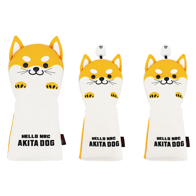 Askecho PU Leather Cute Akita Golf Wood Head Cover