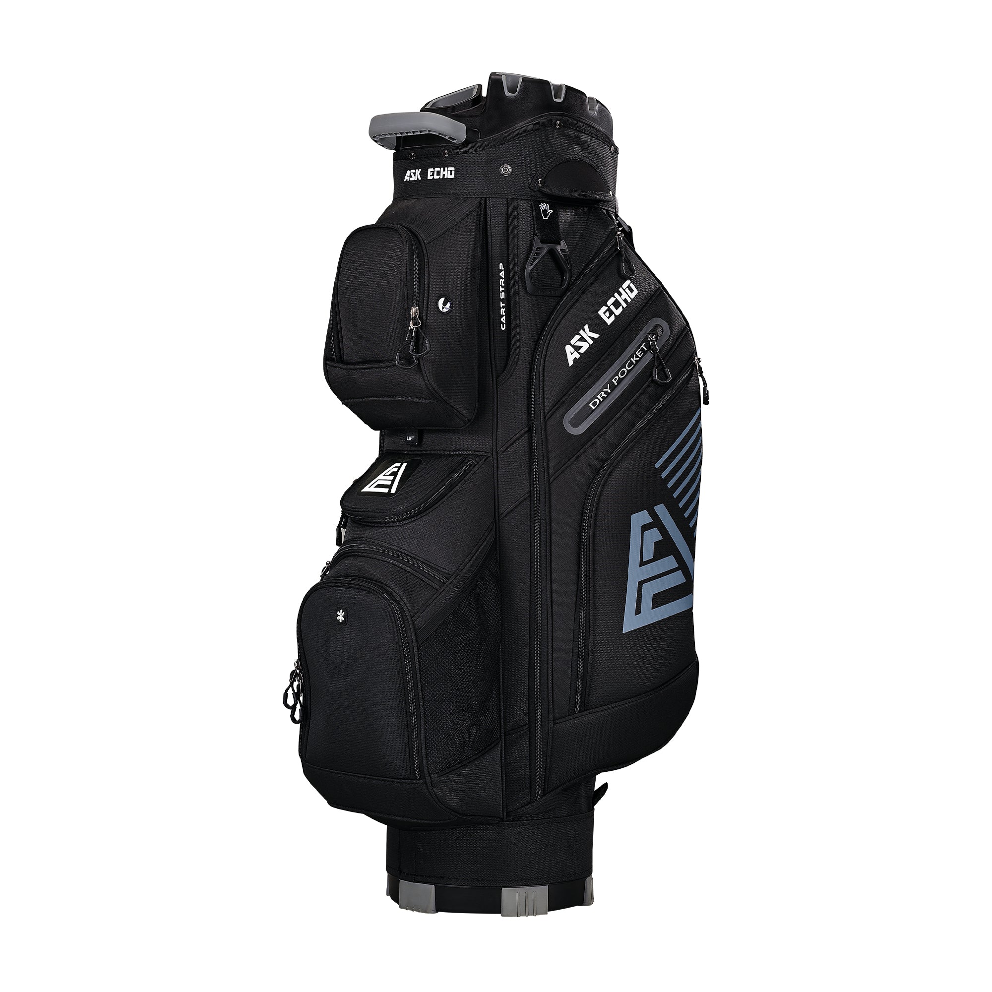 Ask Echo T-LOCK 3.0 14 Way Organizer Dividers Golf Quiet Cart Bag / Black