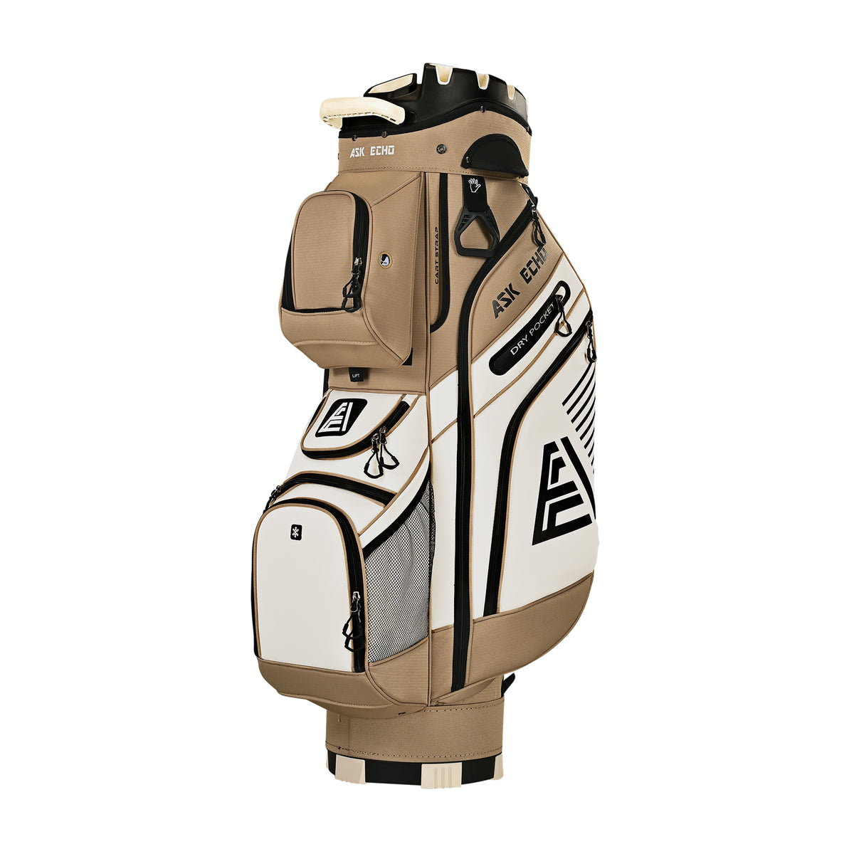 2Ask Echo  T-LOCK 3.0 14 Way Organizer Dividers Golf Quiet Cart Bag / Toasted Almond2