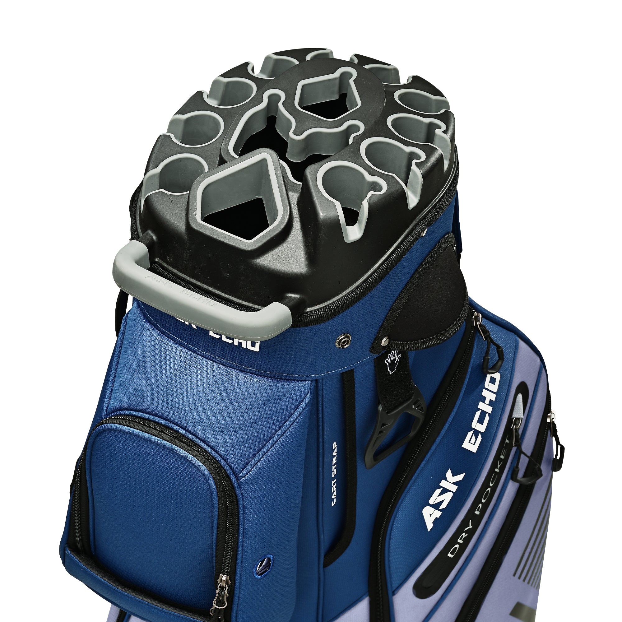 Ask Echo  T-LOCK 3.0 14 Way Organizer Dividers Golf Quiet Cart Bag / NavyGrey