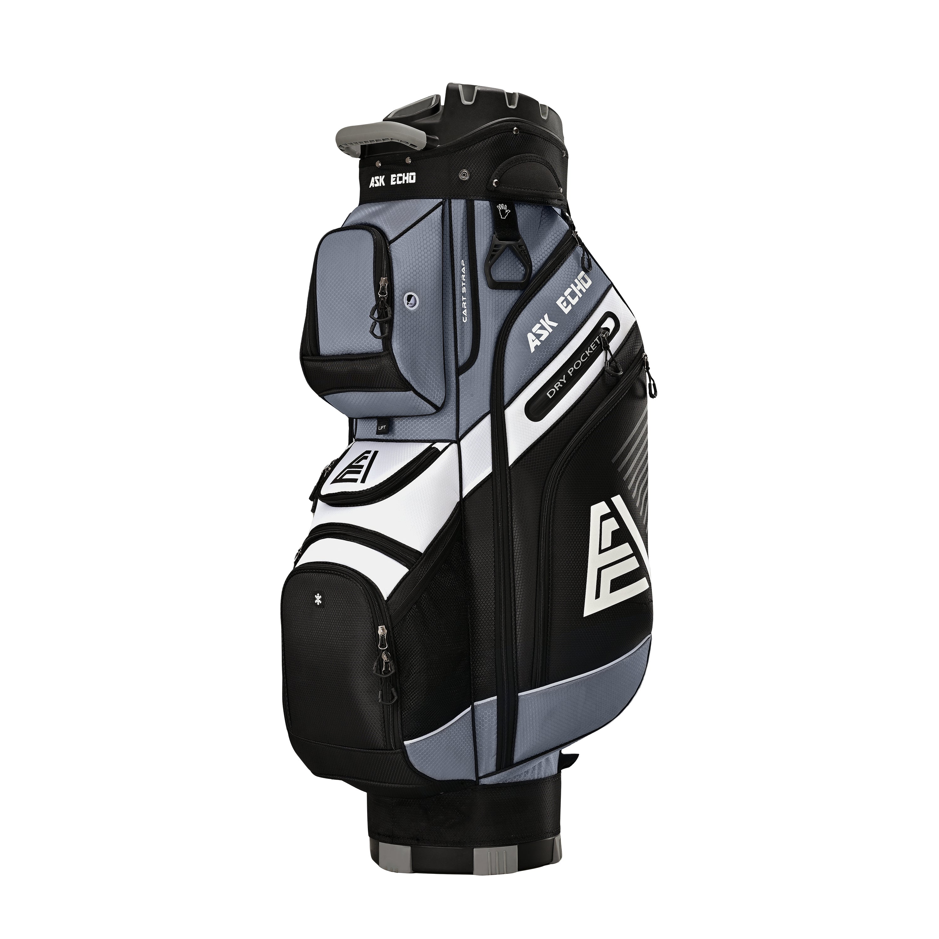 Ask Echo T-LOCK 2.0 14 Way Organizer Dividers Golf Soundless Cart Bag / Grey