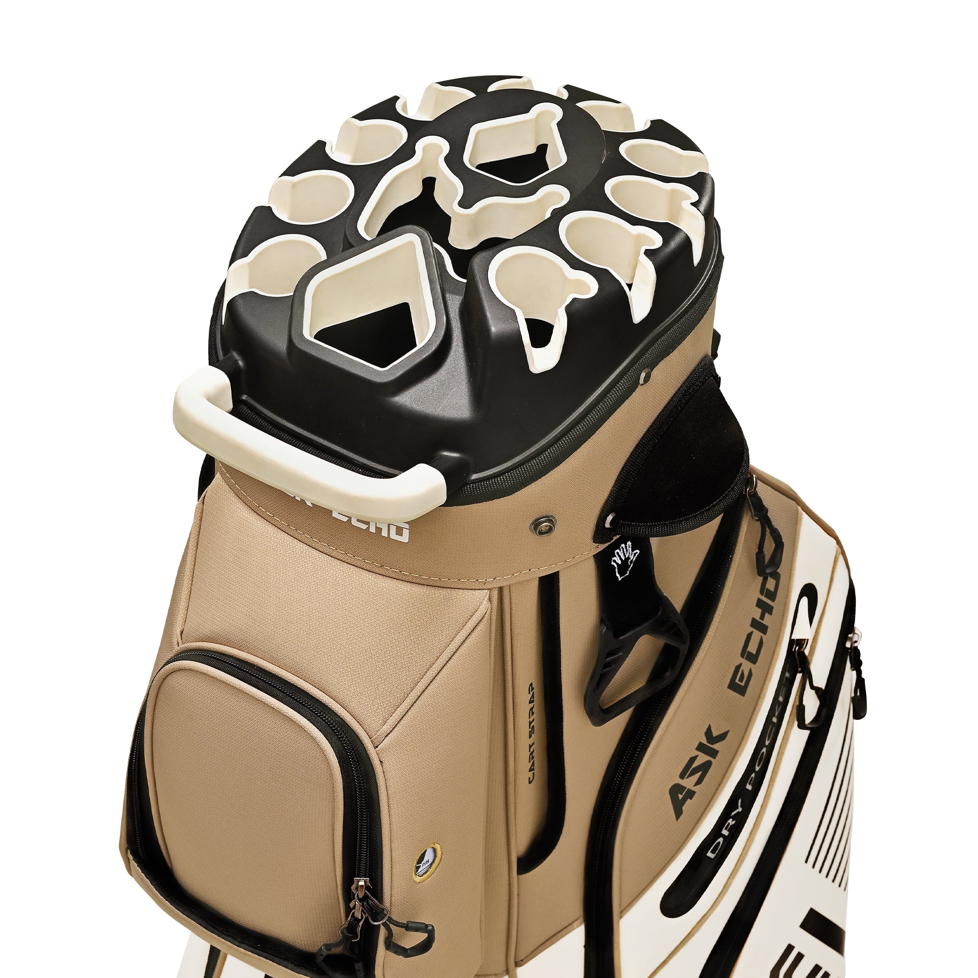 Ask Echo  T-LOCK 3.0 14 Way Organizer Dividers Golf Quiet Cart Bag / Toasted Almond