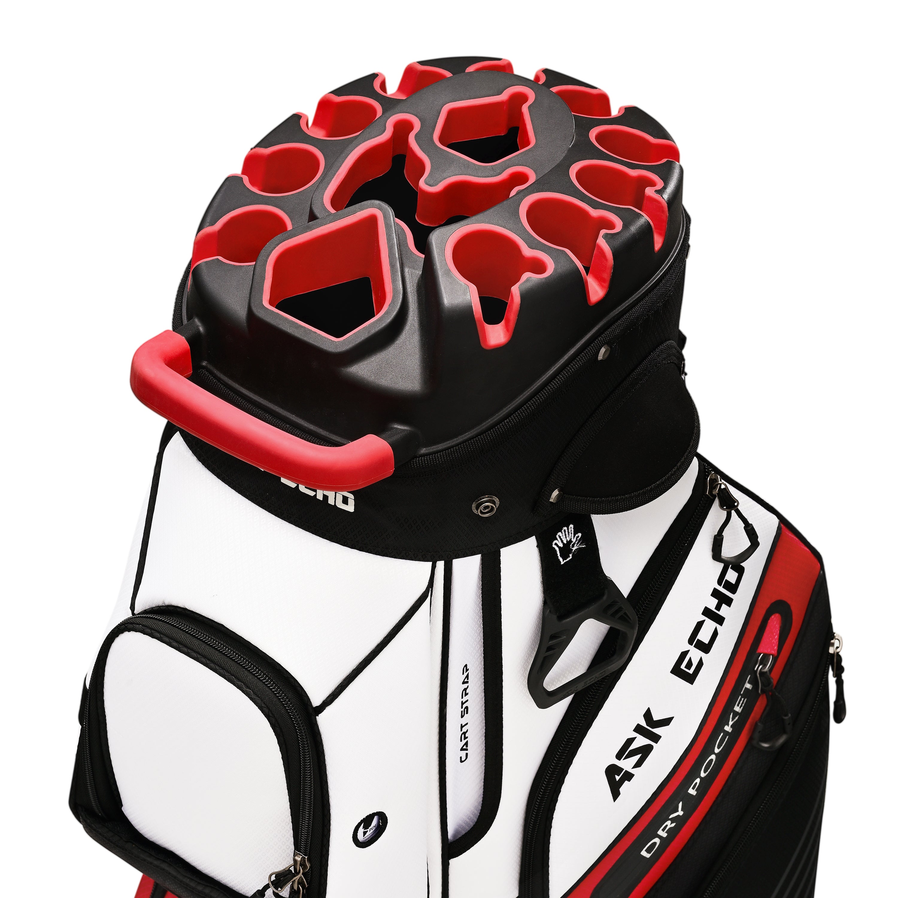 Ask Echo T-LOCK 2.0 14 Way Organizer Dividers Golf Soundless Cart Bag / White