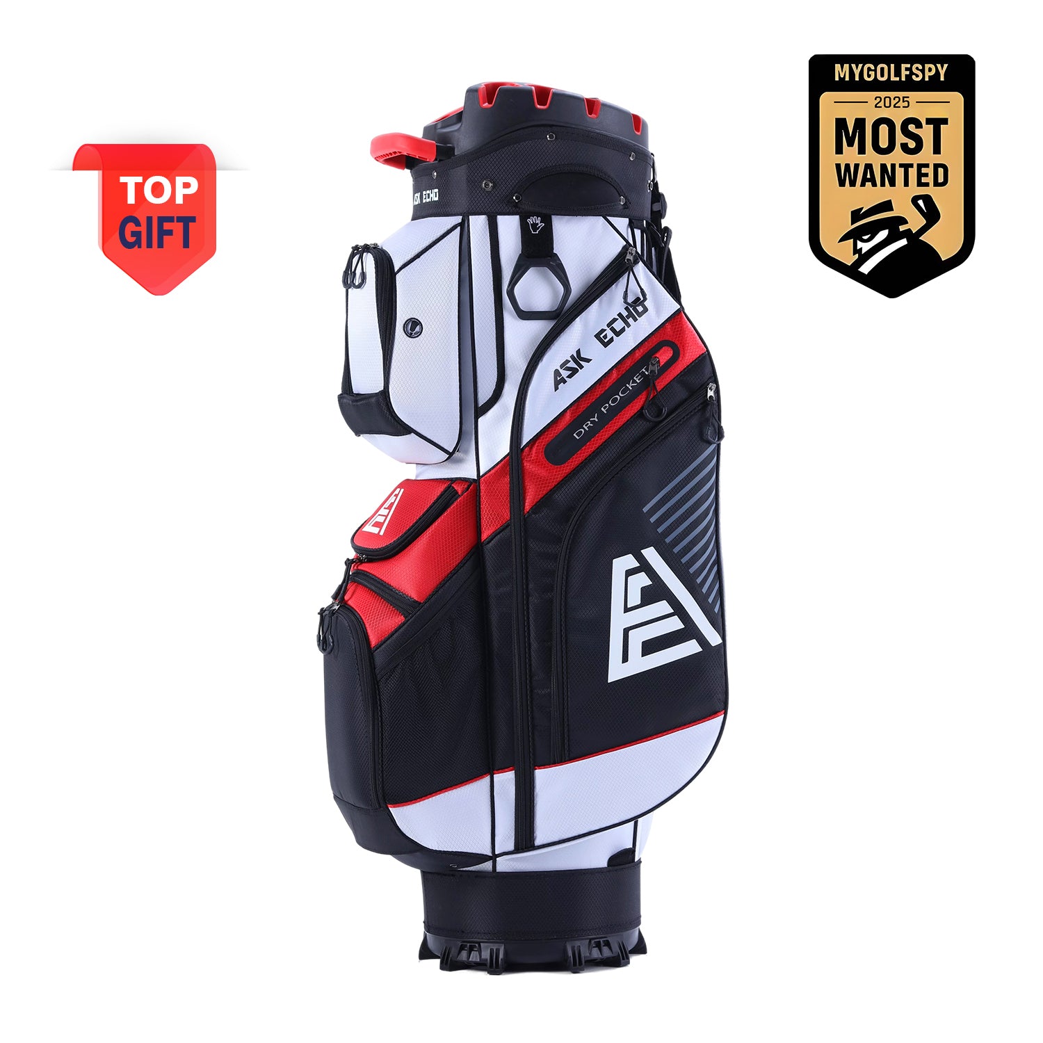 Golf Cart Bag T-LOCK 2.0 With 14 Way Organizer Divider Top / Grey