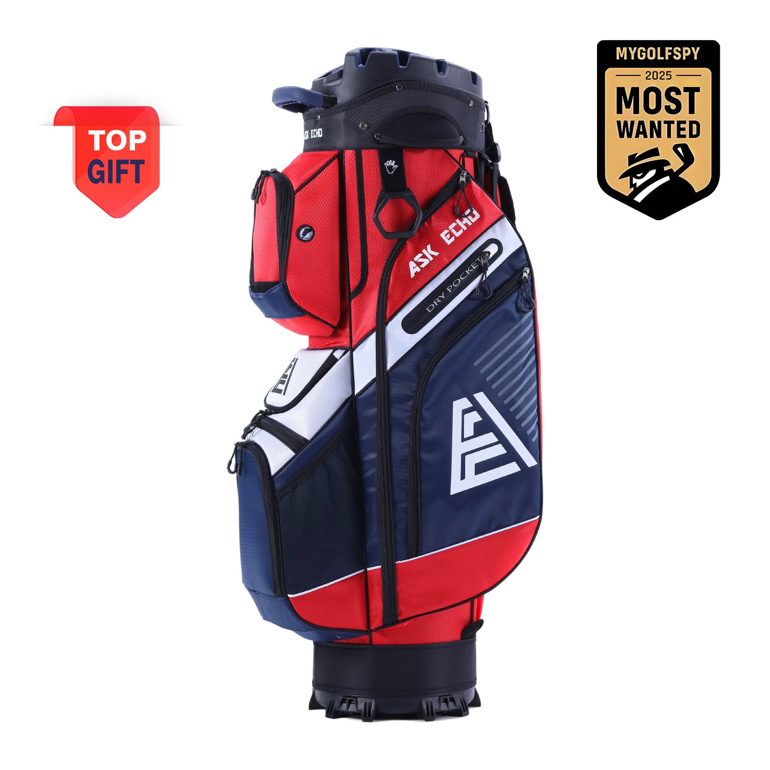 Ask Echo T-LOCK 2.0 14 Way Organizer Dividers Golf Soundless Cart Bag / Navy