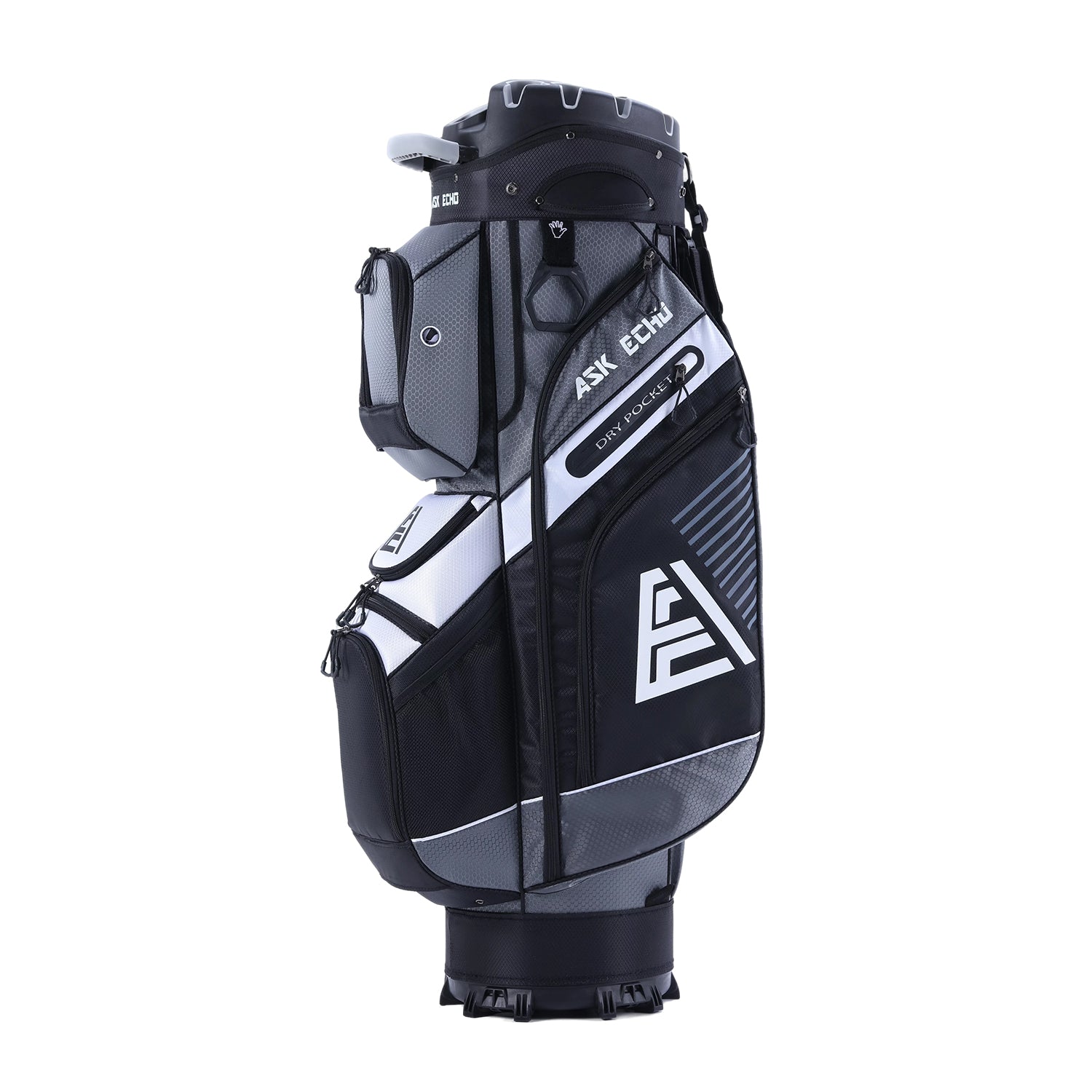 Ask Echo T-LOCK 2.0 14 Way Organizer Dividers Golf Soundless Cart Bag / Grey