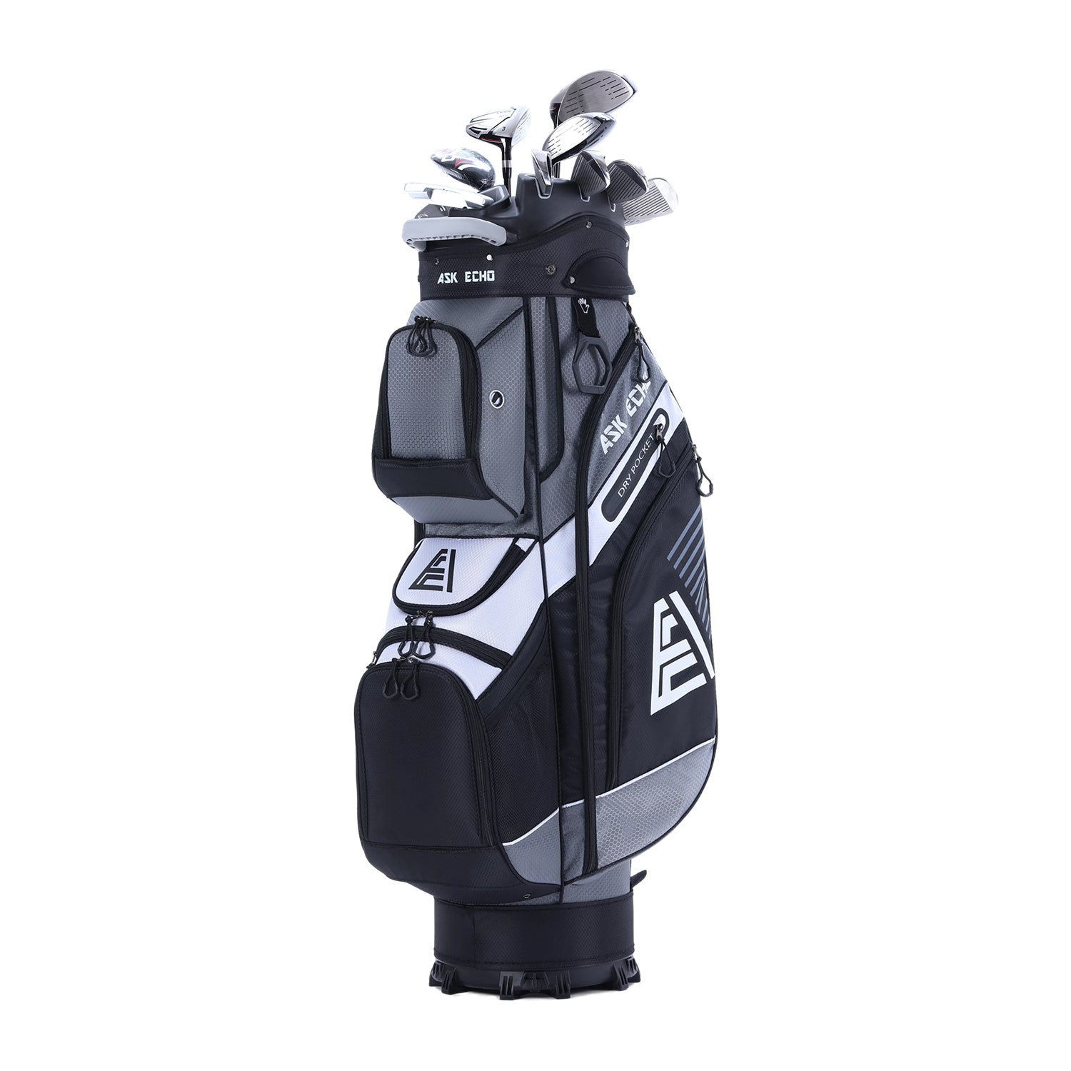 Ask Echo T-LOCK 2.0 14 Way Organizer Dividers Golf Soundless Cart Bag / Grey