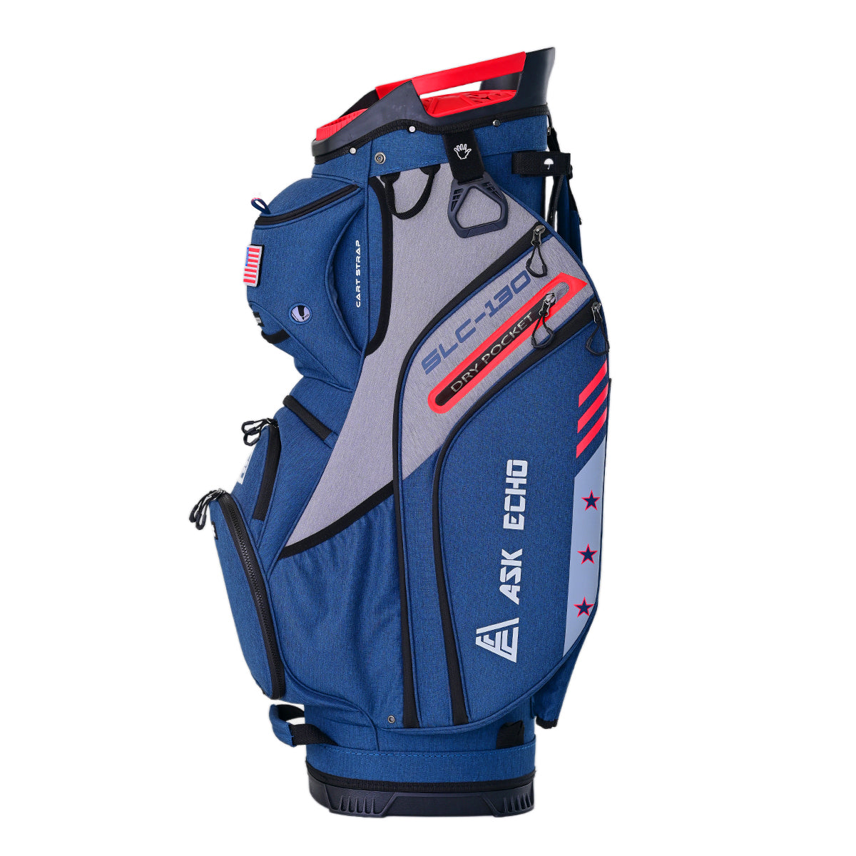 Ask Echo 2024 SLC-130 15 Way Full Length Dividers Golf Quiet Cart Bag/Navy